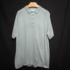 Peregrine Made in England 100% Cotton Jones Polo Shirt 2.0 Washed Denim - Sz L*